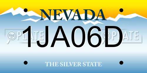 1JA06D Nevada License Plate