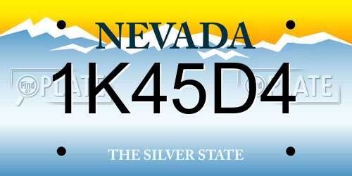1K45D4 Nevada License Plate