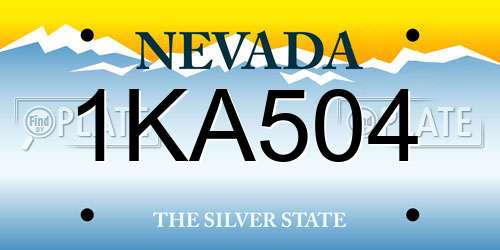 1KA504 Nevada License Plate