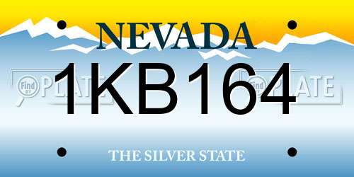 1KB164 Nevada License Plate