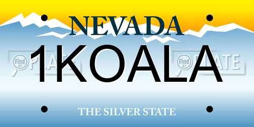 1KOALA Nevada License Plate