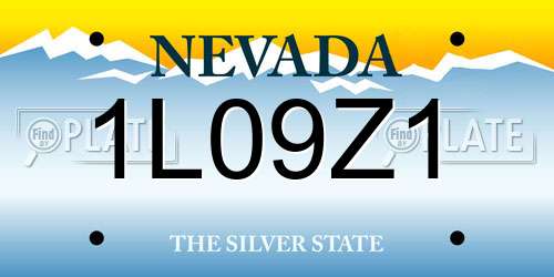 1L09Z1 Nevada License Plate