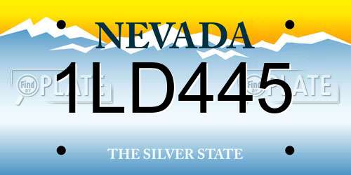 1LD445 Nevada License Plate