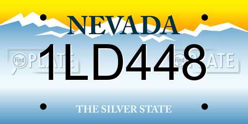 1LD448 Nevada License Plate