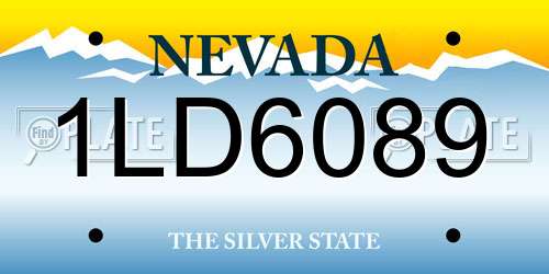 1LD6089 Nevada License Plate