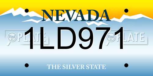1LD971 Nevada License Plate