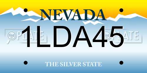 1LDA45 Nevada License Plate