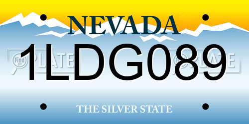 1LDG089 Nevada License Plate