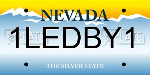1LEDBY1 Nevada License Plate