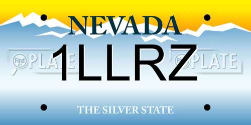 1LLRZ Nevada License Plate