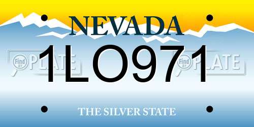 1LO971 Nevada License Plate