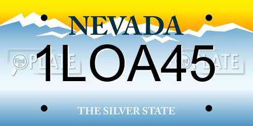 1LOA45 Nevada License Plate