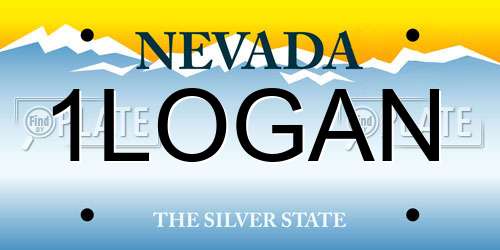 1LOGAN Nevada License Plate