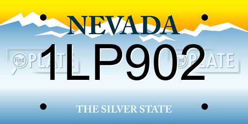 1LP902 Nevada License Plate