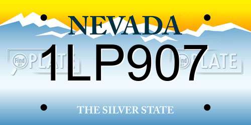 1LP907 Nevada License Plate