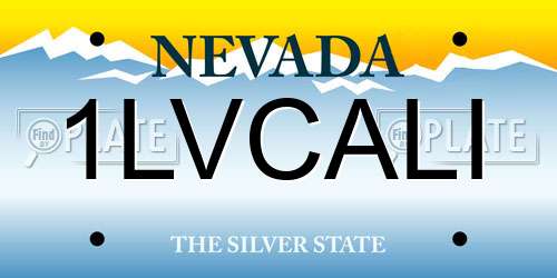 1LVCALI Nevada License Plate