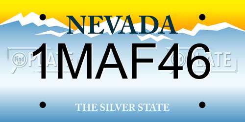 1MAF46 Nevada License Plate