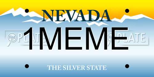 1MEME Nevada License Plate