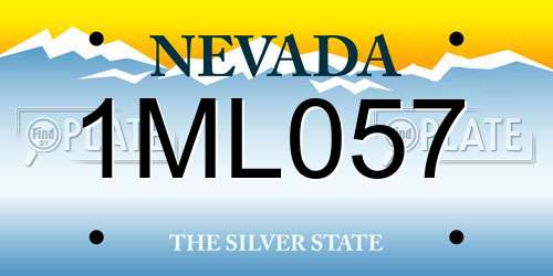 1ML057 Nevada License Plate