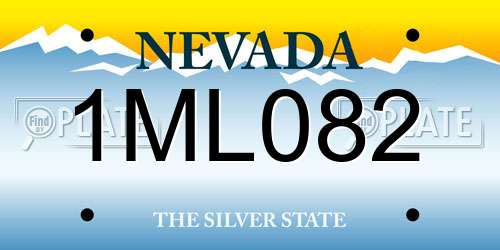 1ML082 Nevada License Plate