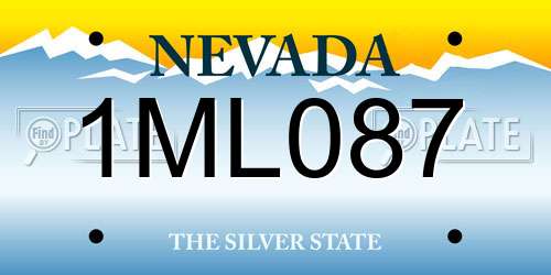 1ML087 Nevada License Plate