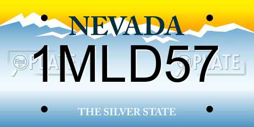 1MLD57 Nevada License Plate