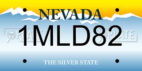 1MLD82 Nevada License Plate