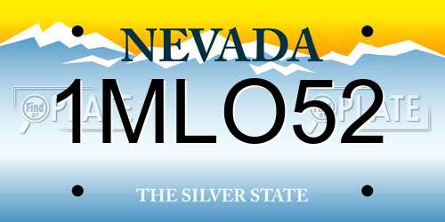 1MLO52 Nevada License Plate