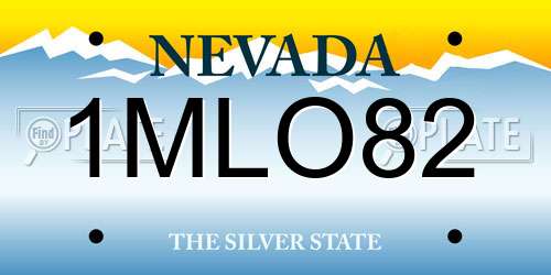 1MLO82 Nevada License Plate