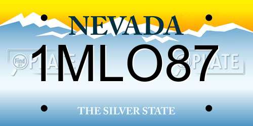 1MLO87 Nevada License Plate