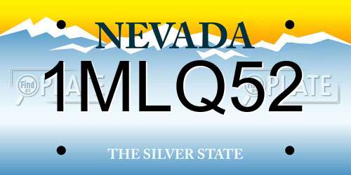 1MLQ52 Nevada License Plate