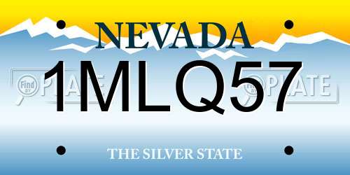 1MLQ57 Nevada License Plate
