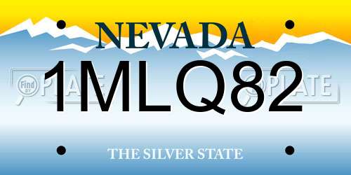 1MLQ82 Nevada License Plate