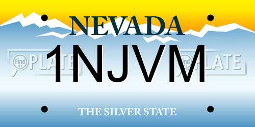 1NJVM Nevada License Plate