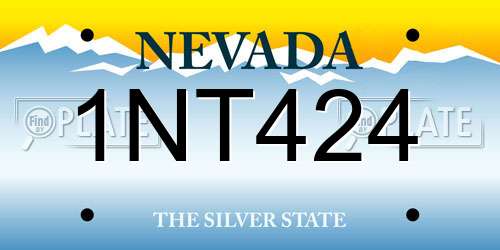 1NT424 Nevada License Plate