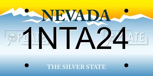 1NTA24 Nevada License Plate