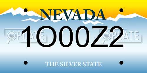 1O00Z2 Nevada License Plate