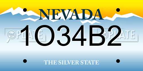1O34B2 Nevada License Plate