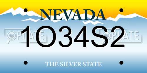 1O34S2 Nevada License Plate