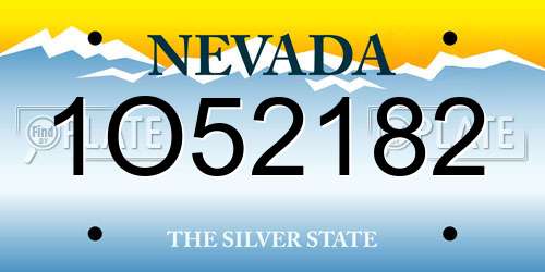 1O52182 Nevada License Plate