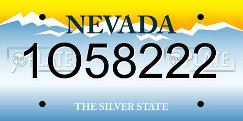 1O58222 Nevada License Plate