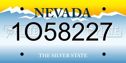 1O58227 Nevada License Plate