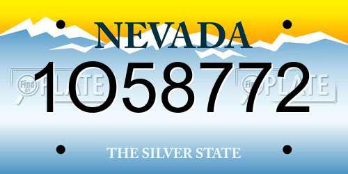 1O58772 Nevada License Plate