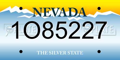 1O85227 Nevada License Plate