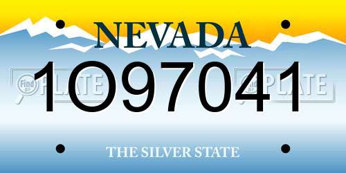 1O97041 Nevada License Plate