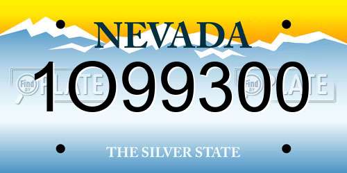 1O99300 Nevada License Plate