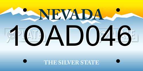 1OAD046 Nevada License Plate