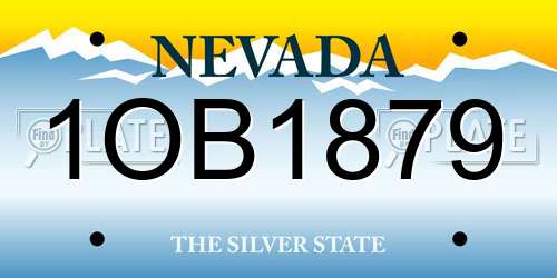 1OB1879 Nevada License Plate