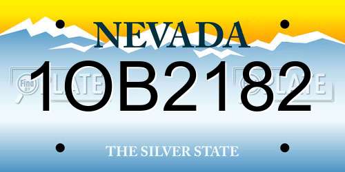 1OB2182 Nevada License Plate