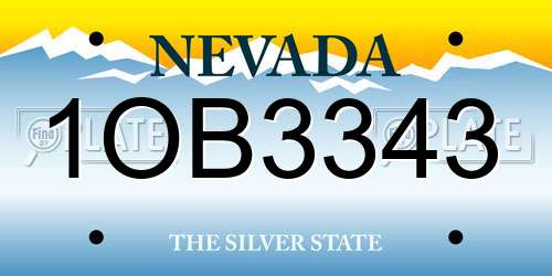 1OB3343 Nevada License Plate